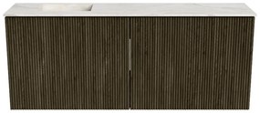 Mondiaz Joya DLux 100cm toiletmeubel shadow met wastafel faye links zonder kraangat ostra