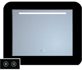 Sanicare Tutti LT1 spiegel zwart met verwarming, verlichting en touch bediening 80cm