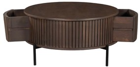 Starfurn Madison Ronde Salontafel Walnoot Mangohout - 80 X 80cm.