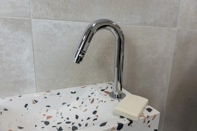Saniclear Terrazzo fonteinset met gebogen kraan in chroom