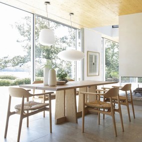 Tafel fauteuil in massief eik en stro, Arié