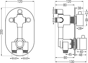 Mexen Kai DR70 inbouw bad-doucheset met 25 cm regendouche, chroom - 77602DR70251-00