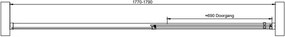 van Rijn ST06 softclose douchedeur met rookglas matzwart 180x200cm