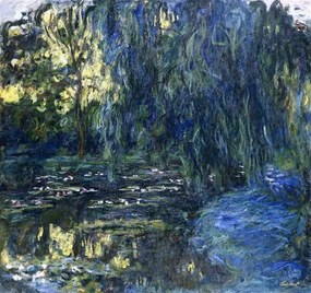 Kunstreproductie View of the Lilypond with Willow, c.1917-1919, Monet, Claude