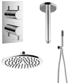 Crosswater MPRO Regendoucheset inbouw - 20cm hoofddouche - plafondarm - staafhanddouche - chroom sw24482/SW451361/sw31358/sw385370/sw385437/