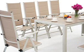 Aluminium tuinmeubelen met grote Polywood Verona tafel voor 10 personen Garden Point beige