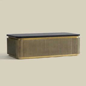 Salontafel Gouden Ribbels Rechthoekig - 110 X 60cm.