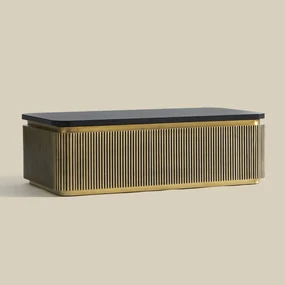 Salontafel Gouden Ribbels Rechthoekig - 110 X 60cm.
