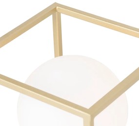 Design tafellamp goud met wit glas - Aniek Design G9 vierkant Binnenverlichting Lamp
