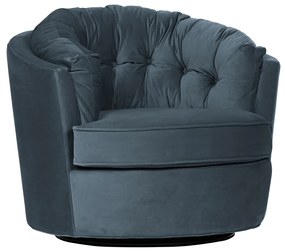 BePureHome Carousel Draaibare Fauteuil Fluweel Blauw