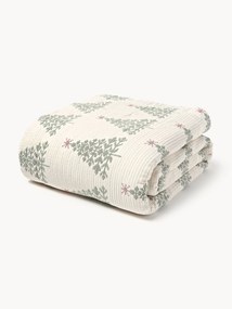 Jacquard bedsprei Cianna met kerstpatroon