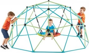 VEVOR Klimkoepel Geometrisch Klimrek (305 cm breed) met Schommelplaat, Draagvermogen 453 kg Klimrek, Klimtoestel voor kinderen van 3 tot 10 jaar Tuinspeelplaats
