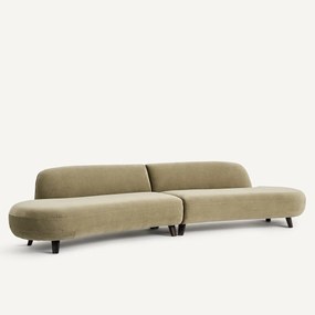 6-zits bank in linnen fluweel, Rosebury, ontwerp Emmanuel Gallina