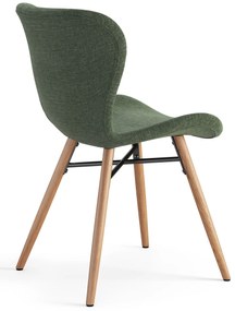 ALTEA Groen (stof Rio 140)/poten natuur eiken – MODERNE STOEL VOOR WOONKAMER/EETKAMER/KEUKEN/KANTOOR