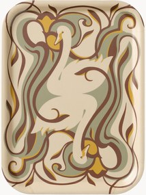 Handgemaakt dienblad Swan van berkenhout