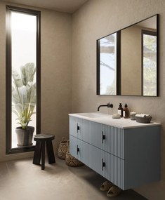 Muebles Avila badmeubel ribbelfront 120cm baby blauw met wastafel links zonder kraangat