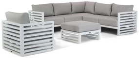 Hoek loungeset 6 personen Aluminium Wit  Santika Furniture Santika Jaya