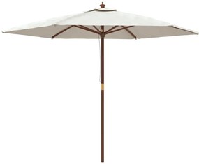 vidaXL Parasol met houten paal 299x240 cm zandkleurig