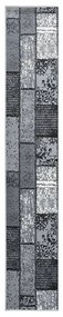 vidaXL Tapijtloper 60x500 cm BCF grijs met blokpatroon