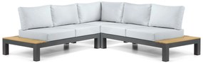 Loungeset 5 personen Aluminium/Teak Grijs Lifestyle Garden Furniture Vittoria