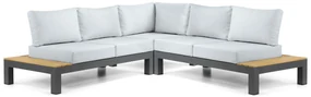 Loungeset 5 personen Aluminium/Teak Grijs Lifestyle Garden Furniture Vittoria