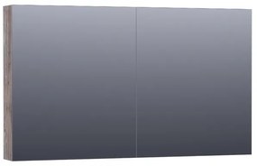 BRAUER Plain Spiegelkast - 120x70x15cm - 2 links/rechtsdraaiende spiegeldeuren - MFC - grey Canyon SK-PL120GC