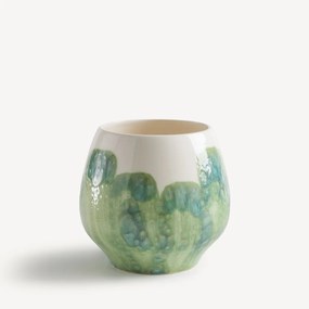 Handgeschilderde vaas van geglazuurd aardewerk, WINGA