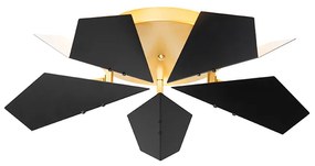 Design plafondlamp zwart met goud 5-lichts - Sinem Design G9 rond Binnenverlichting Lamp