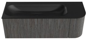 Mondiaz Kurve 125cm badmeubel ronding rechts shadow met 1 lade en deur en wastafel big medium links zonder kraangat urban