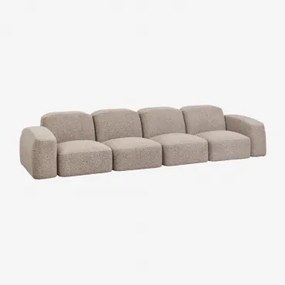 Bastian 4-delige Modulaire Bank Moka Bruine Bouclé Stof - Sklum