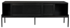 Zuiver Hardy Tv-meubel Met Schuifdeuren Zwart - 160x45x60cm.