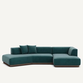 Rechter open hoekbank in fluweel, Jacopo