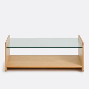 Salontafel, eikenfineer en gehard glas, ERICSON