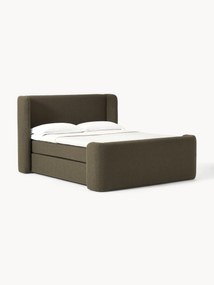 Bouclé boxspring bed Perla