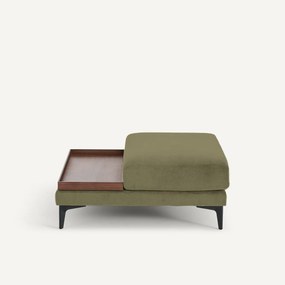Voetensteun met dienblad, in stonewashed fluweel, MODERNISTE, ontwerp Emmanuel Gallina