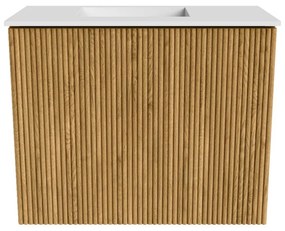 Mondiaz Joya 50cm toiletmeubel oak met wastafel faye links 1 kraangat talc