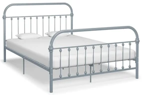 vidaXL Bedframe metaal grijs 160x200 cm