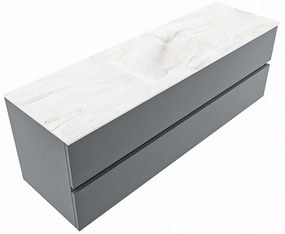 Mondiaz Vica DLux badmeubel 150cm plata 2 lades met wastafel ostra midden 1 kraangat