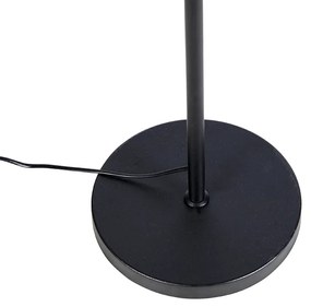 Zwarte vloerlamp met velours kap pauw met goud 35 cm - Parte