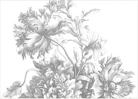 Behang Engraved Flowers