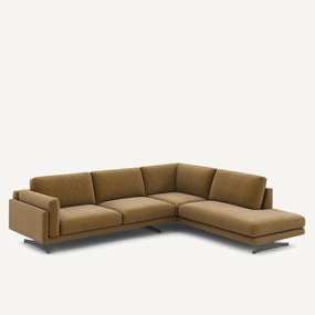 Hoekbank in fluweel linnen, César