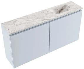 Mondiaz Ture DLux toiletmeubel 100cm clay met wastafel glace rechts zonder kraangat