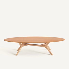 Ellipsvormige salontafel van massief eikenhout, MARICIELO