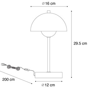 Retro tafellamp mushroom zwart met goud - Magnax Mini Retro G9 rond Binnenverlichting Lamp