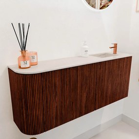 Mondiaz Joya DLux 100cm toiletmeubel ronding links ruby met wastafel faye rechts 1 kraangat meli