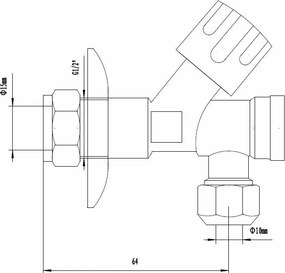 Mueller Round hoekstopkraan met filter 1/2"x3/8" chroom