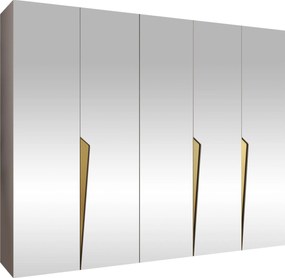 Kledingkast Hartford 616, Kasjmier, Gouden, 202x250x52cm, 173 kg, Kledingkast deuren: Met scharnieren