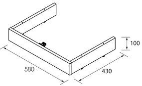 Muebles plint voor badkamermeubel 60cm zwart mat
