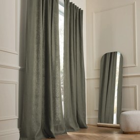 Linnen gordijn met voering, verborgen lipjes, Private