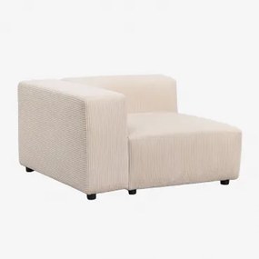 Linker Hoekmodule 115x113 Cm Met Hoge Armleuning Voor Modulaire Bank Bruna Linnen Fluweel Linnenbeige - Sklum